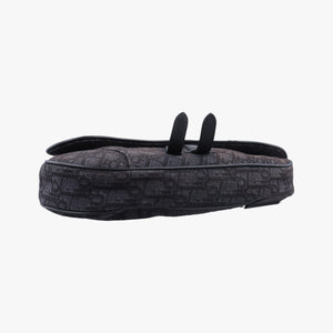 Pre-owned Christian Dior Saddle Black Jacquard×Leather 1ADPO093YKY bum bag/waist bag | stylenewstar