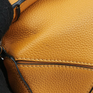 Pre-owned Loewe Puzzle mini Yellow Leather 322 30 U95 shoulderbag | stylenewstar