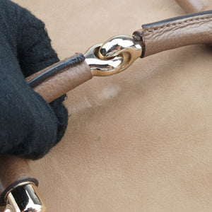 Pre-owned Gucci Horsebit Beige×Brown Suede×Leather 247602 shoulderbag | stylenewstar