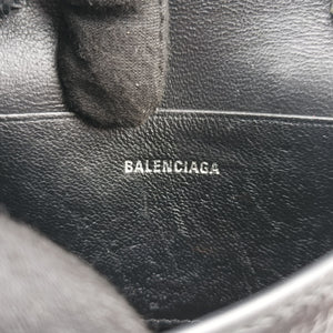 Pre-owned Balenciaga Hourglass Black Leather shoulderbag | stylenewstar