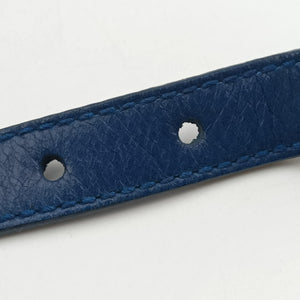Secondhand Miu Miu Vitello Shine Shopping Blue Leather shoulderbag | stylenewstar