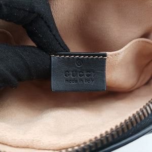 Pre-owned Gucci GG Marmont Black Leather 476434 bum bag/waist bag | stylenewstar