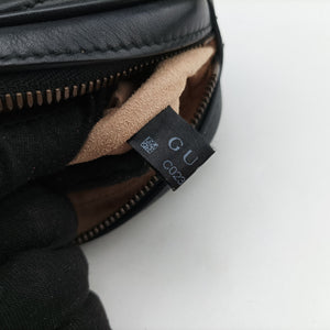 Pre-owned Gucci GG Marmont Black Leather 476434 bum bag/waist bag | stylenewstar