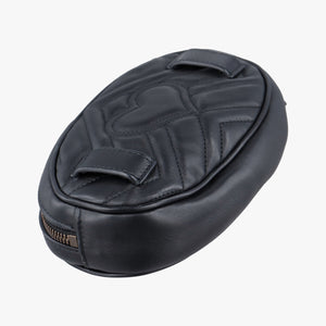 Pre-owned Gucci GG Marmont Black Leather 476434 bum bag/waist bag | stylenewstar