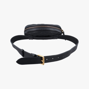 Pre-owned Gucci GG Marmont Black Leather 476434 bum bag/waist bag | stylenewstar