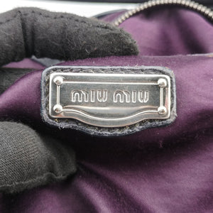 Pre-owned Miu Miu Hobo Bag Black Leather shoulderbag | stylenewstar