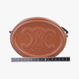 Pre-owned Celine Oval Purse Cuir Triomphe Brown Leather shoulderbag | stylenewstar