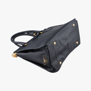 Pre-owned Prada Double Handle Tote Black SAFFIANO Leather BN2186 handbag | stylenewstar