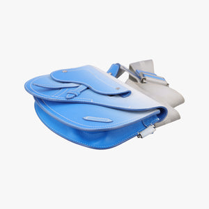Pre-owned Christian Dior Saddle Blue × Gray leather bum bag/waist bag | stylenewstar