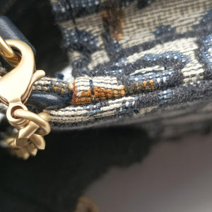 Secondhand Christian Dior Saddle Phone holder Navy jacquard×Leather shoulderbag | stylenewstar