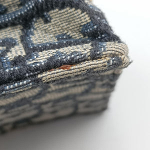 Secondhand Christian Dior Saddle Phone holder Navy jacquard×Leather shoulderbag | stylenewstar