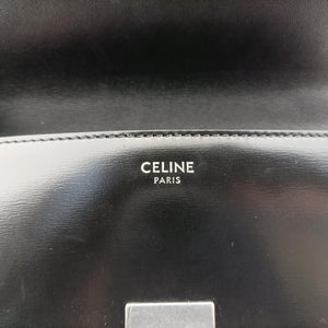 Secondhand Celine Claude Triomphe Chain Black Leather shoulderbag | stylenewstar