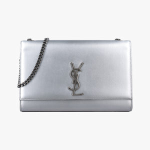Vintage Yves Saint Laurent KATE Silver Leather 364021 shoulderbag | stylenewstar