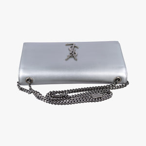 Vintage Yves Saint Laurent KATE Silver Leather 364021 shoulderbag | stylenewstar