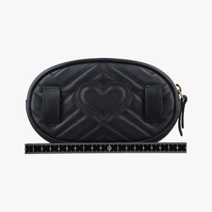Secondhand Gucci GG Marmont Black Leather 476434 bum bag/waist bag | stylenewstar