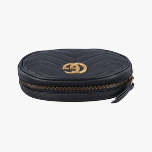 Secondhand Gucci GG Marmont Black Leather 476434 bum bag/waist bag | stylenewstar