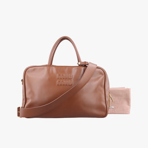 Pre-owned Miu Miu Beau Brown Leather 5BB117 shoulderbag | stylenewstar
