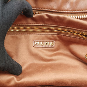 Pre-owned Miu Miu Beau Brown Leather 5BB117 shoulderbag | stylenewstar