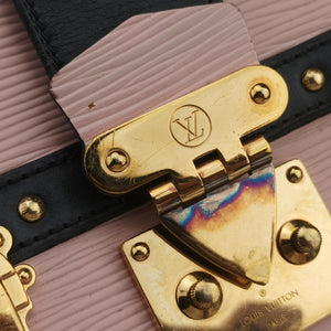 Vintage Louis Vuitton Trunk clutch Pink×Black Leather×Epi M53191 shoulderbag | stylenewstar