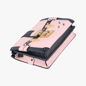 Vintage Louis Vuitton Trunk clutch Pink×Black Leather×Epi M53191 shoulderbag | stylenewstar