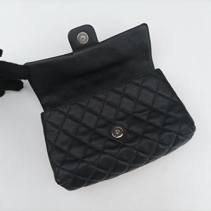 Secondhand Chanel Matelasse 2.55 Black pebbled U48753 bum bag/waist bag | stylenewstar