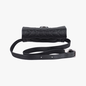 Secondhand Chanel Matelasse 2.55 Black pebbled U48753 bum bag/waist bag | stylenewstar