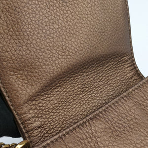 Pre-owned Gucci 1973 Double G Golden Leather 251821 shoulderbag | stylenewstar