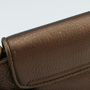 Pre-owned Gucci 1973 Double G Golden Leather 251821 shoulderbag | stylenewstar
