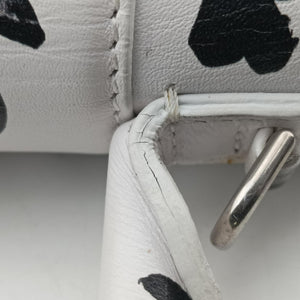 Pre-owned Balenciaga Hourglass Graffiti White×Black Leather shoulderbag | stylenewstar