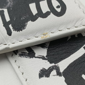Pre-owned Balenciaga Hourglass Graffiti White×Black Leather shoulderbag | stylenewstar