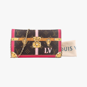 Pre-owned Louis Vuitton Pochette Weekend brown×Fuchsia Pink Monogram Canvas M62456 shoulderbag | stylenewstar
