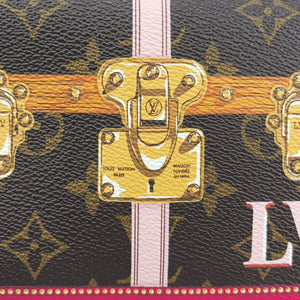 Pre-owned Louis Vuitton Pochette Weekend brown×Fuchsia Pink Monogram Canvas M62456 shoulderbag | stylenewstar