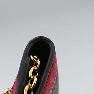 Pre-owned Louis Vuitton Pochette Weekend brown×Fuchsia Pink Monogram Canvas M62456 shoulderbag | stylenewstar