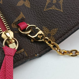 Pre-owned Louis Vuitton Pochette Weekend brown×Fuchsia Pink Monogram Canvas M62456 shoulderbag | stylenewstar