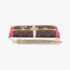 Pre-owned Louis Vuitton Pochette Weekend brown×Fuchsia Pink Monogram Canvas M62456 shoulderbag | stylenewstar