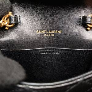 Pre-owned Yves Saint Laurent Gaby Micro Black Leather 685212 shoulderbag | stylenewstar