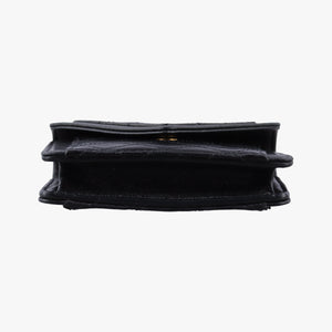 Pre-owned Yves Saint Laurent Gaby Micro Black Leather 685212 shoulderbag | stylenewstar