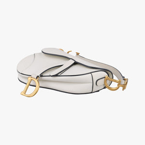 Pre-owned Christian Dior Saddle White Leather handbag | stylenewstar