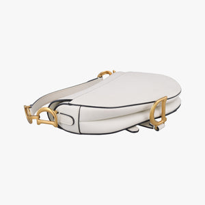 Pre-owned Christian Dior Saddle White Leather handbag | stylenewstar
