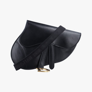 Vintage Christian Dior saddle Black leather bum bag/waist bag | stylenewstar