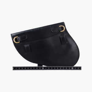 Vintage Christian Dior saddle Black leather bum bag/waist bag | stylenewstar