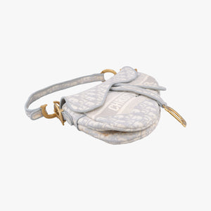 Pre-owned Christian Dior Saddle Grey Jacquard handbag | stylenewstar