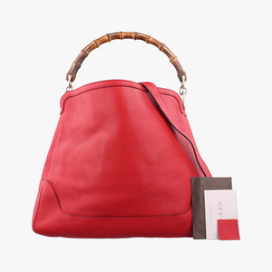 Vintage Gucci Bamboo Red Leather 282315 shoulderbag | stylenewstar