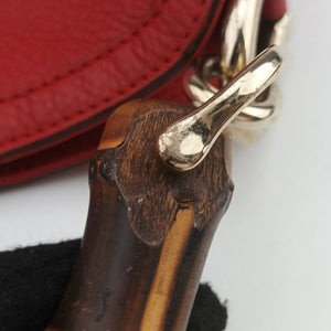 Vintage Gucci Bamboo Red Leather 282315 shoulderbag | stylenewstar