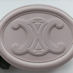 Pre-owned Celine Oval Purse Cuir Triomphe Pink Leather shoulderbag | stylenewstar
