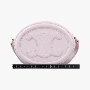 Pre-owned Celine Oval Purse Cuir Triomphe Pink Leather shoulderbag | stylenewstar