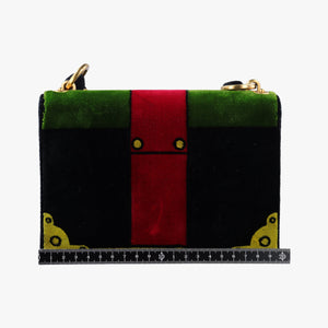 Pre-owned Prada Cahier Multicolour velour 1BD075 shoulderbag | stylenewstar