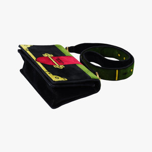 Pre-owned Prada Cahier Multicolour velour 1BD075 shoulderbag | stylenewstar