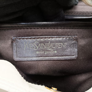 Pre-owned Yves Saint Laurent Saharienne White Leather 139268 shoulderbag | stylenewstar