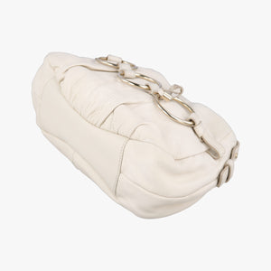 Pre-owned Yves Saint Laurent Saharienne White Leather 139268 shoulderbag | stylenewstar